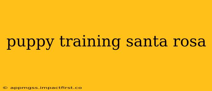 puppy training santa rosa