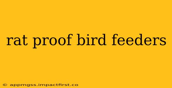 rat proof bird feeders