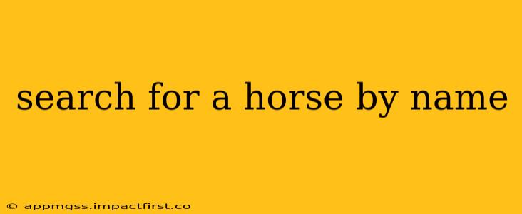 search for a horse by name