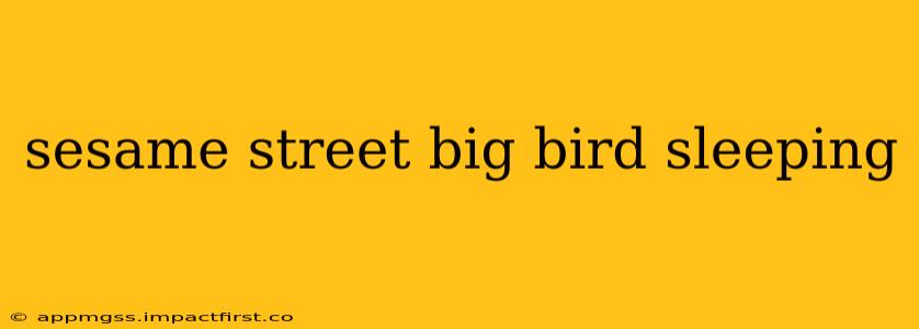 sesame street big bird sleeping