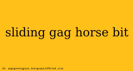 sliding gag horse bit