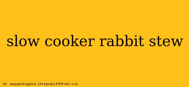 slow cooker rabbit stew