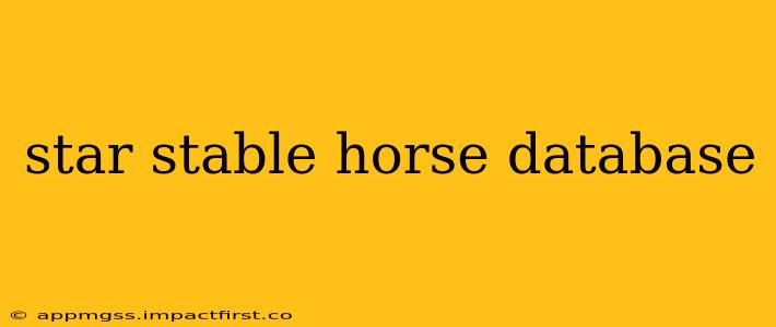 star stable horse database