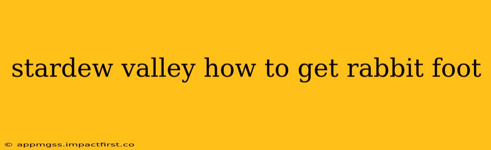 stardew valley how to get rabbit foot