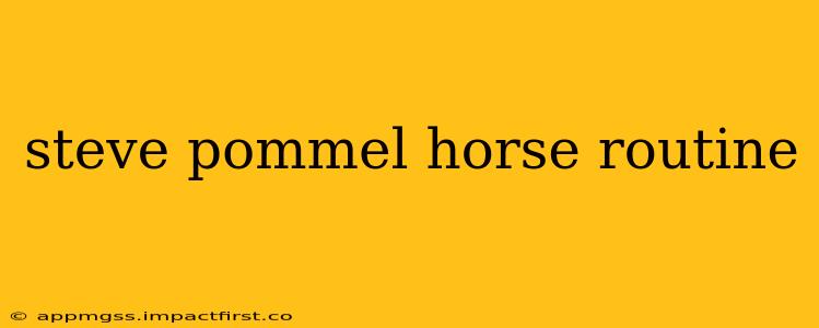 steve pommel horse routine