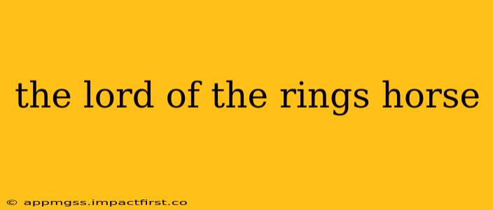 the lord of the rings horse