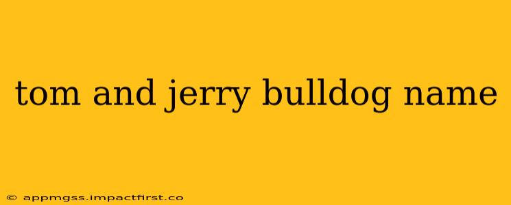 tom and jerry bulldog name
