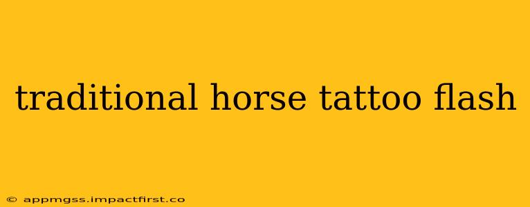 traditional horse tattoo flash