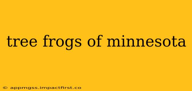 tree frogs of minnesota