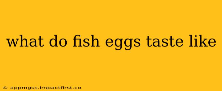 what do fish eggs taste like