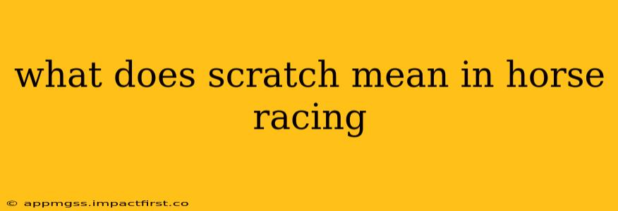 what does scratch mean in horse racing