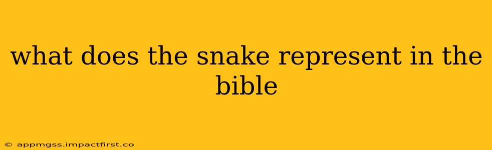 what does the snake represent in the bible