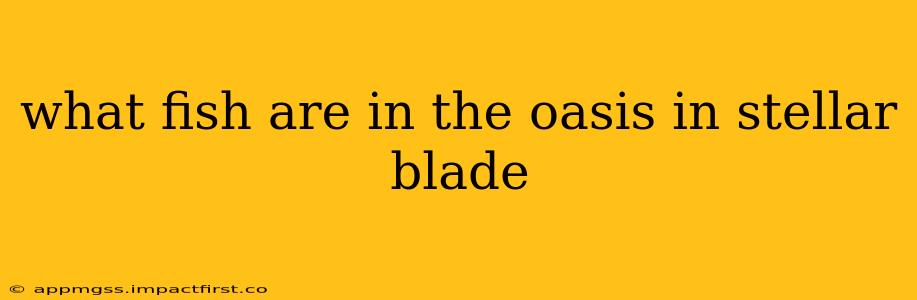 what fish are in the oasis in stellar blade