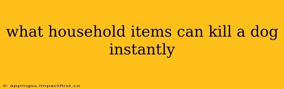 what household items can kill a dog instantly
