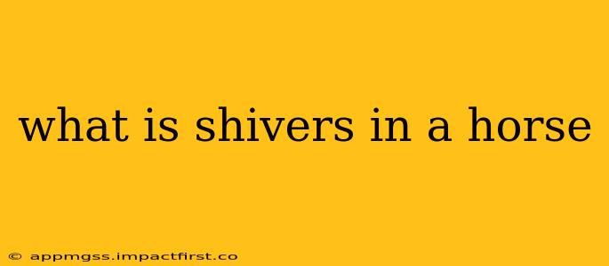 what is shivers in a horse