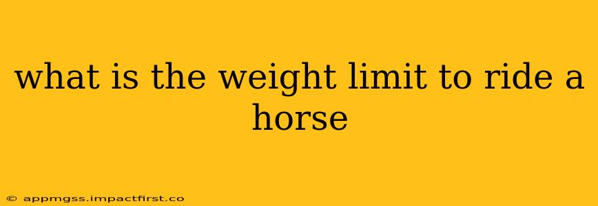 what is the weight limit to ride a horse