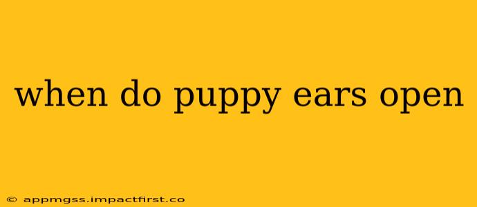 when do puppy ears open