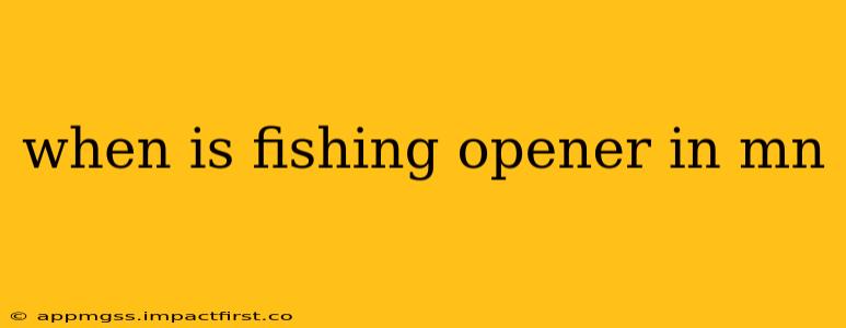 when is fishing opener in mn