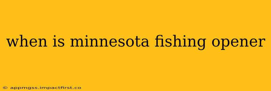 when is minnesota fishing opener