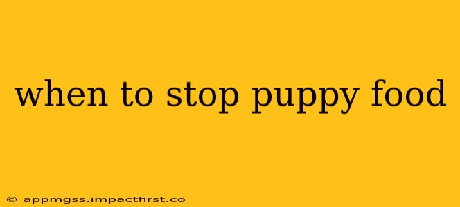 when to stop puppy food
