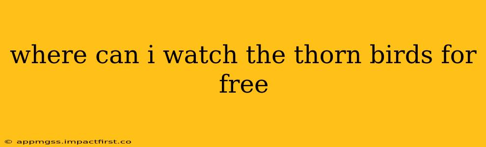 where can i watch the thorn birds for free