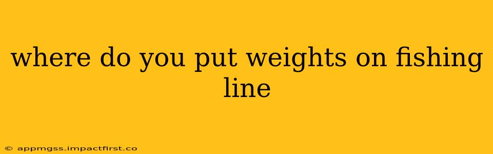 where do you put weights on fishing line