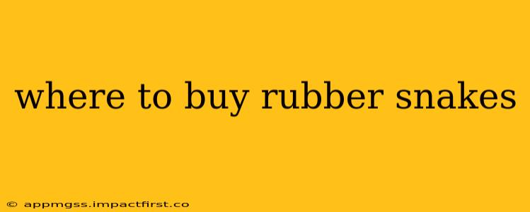 where to buy rubber snakes