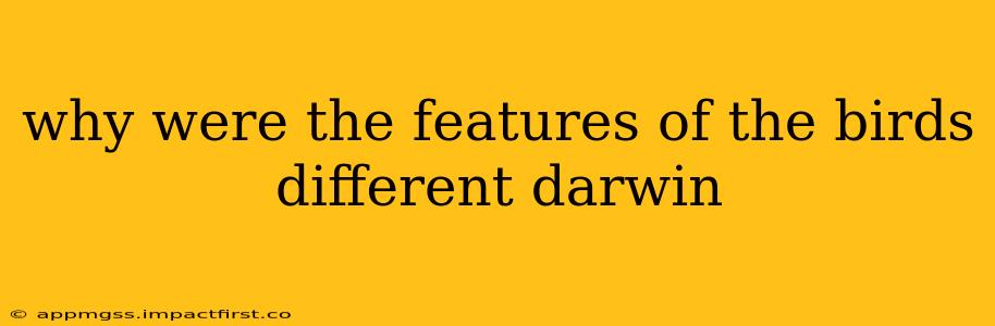 why were the features of the birds different darwin