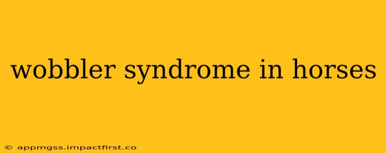 wobbler syndrome in horses