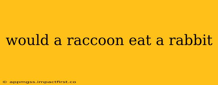 would a raccoon eat a rabbit