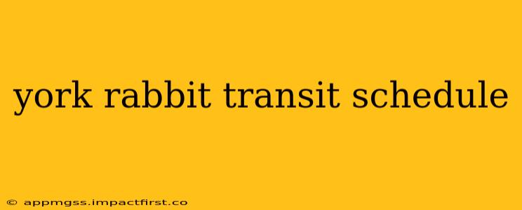 york rabbit transit schedule